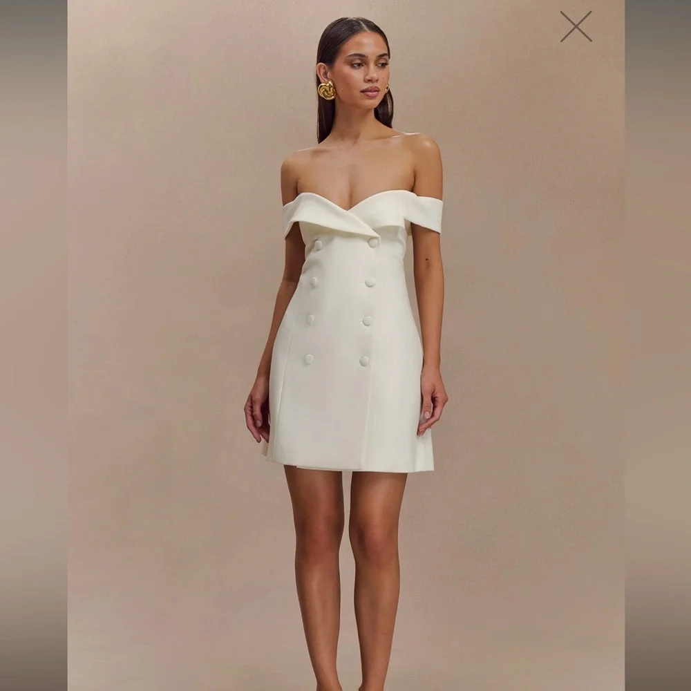 Meshki Strapless Cream Dress - Picture 3 of 7